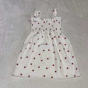 White and Red Heart print Kids/baby Dress 12-18 months